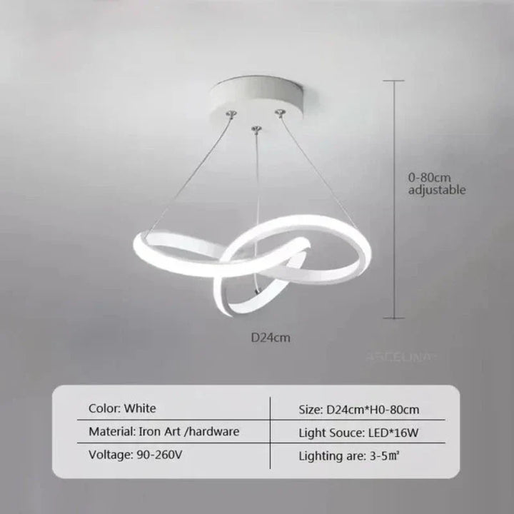 LumiWave LED-taklampe | Energieeffektiv designlampe for stue, soverom & kjøkken | Moderne LED-belysning