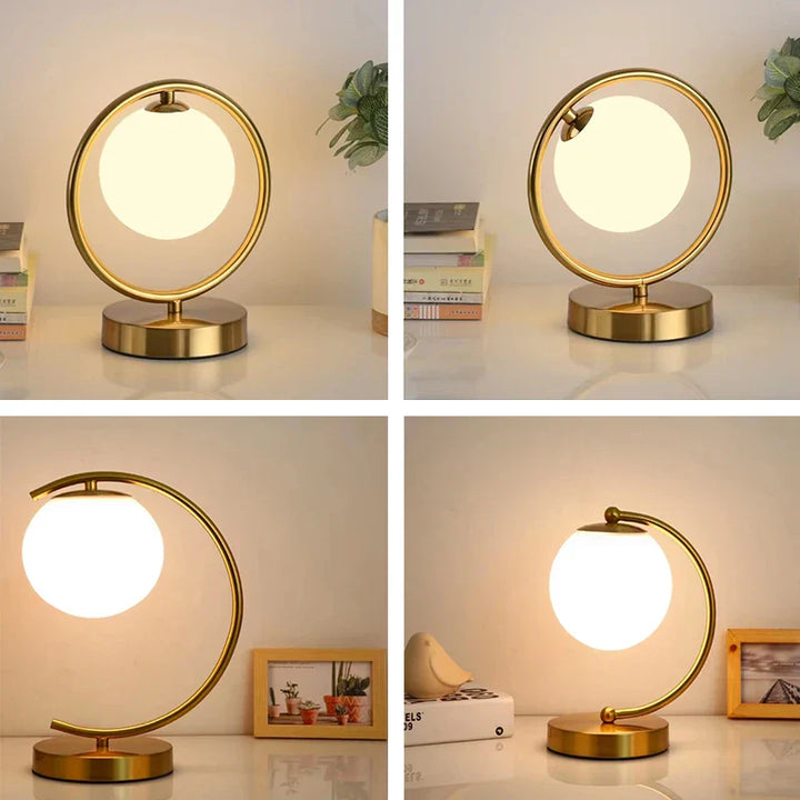 Nordic LED bordlampe med glasskule – Minimalistisk design for stue og soverom | Skanto