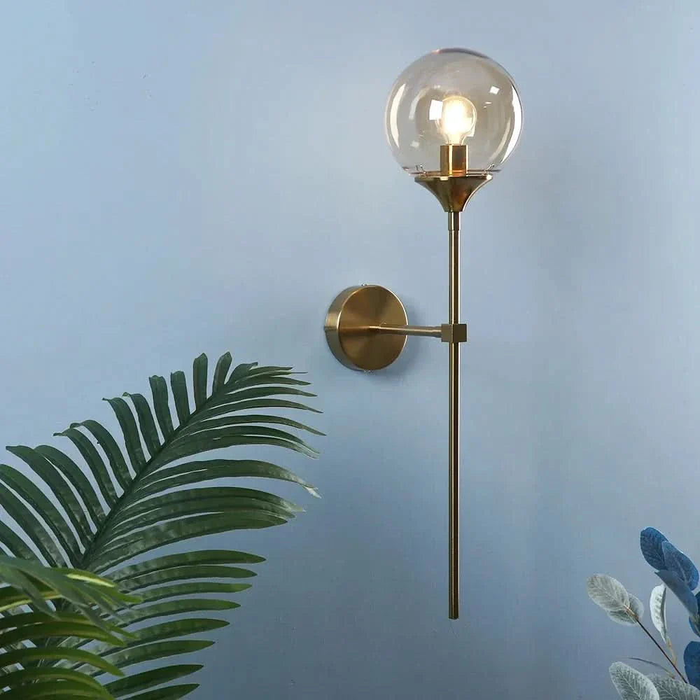 Skanto | Skandinavisk Glassvegglampe med Varm LED Lys