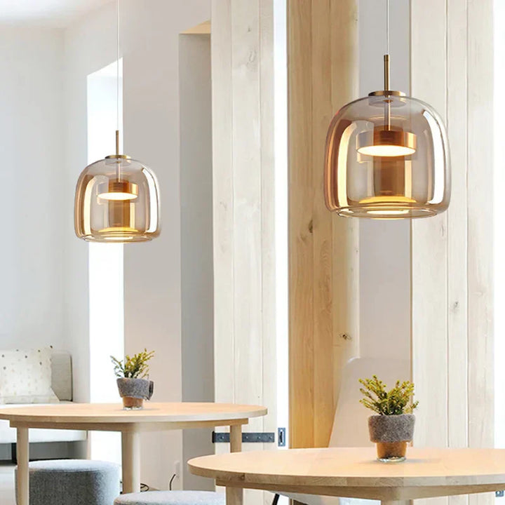 Minimalistisk Glass Pendellampe, Moderne Designer Hengende Lampe for Spisestue & Stue | Skanto