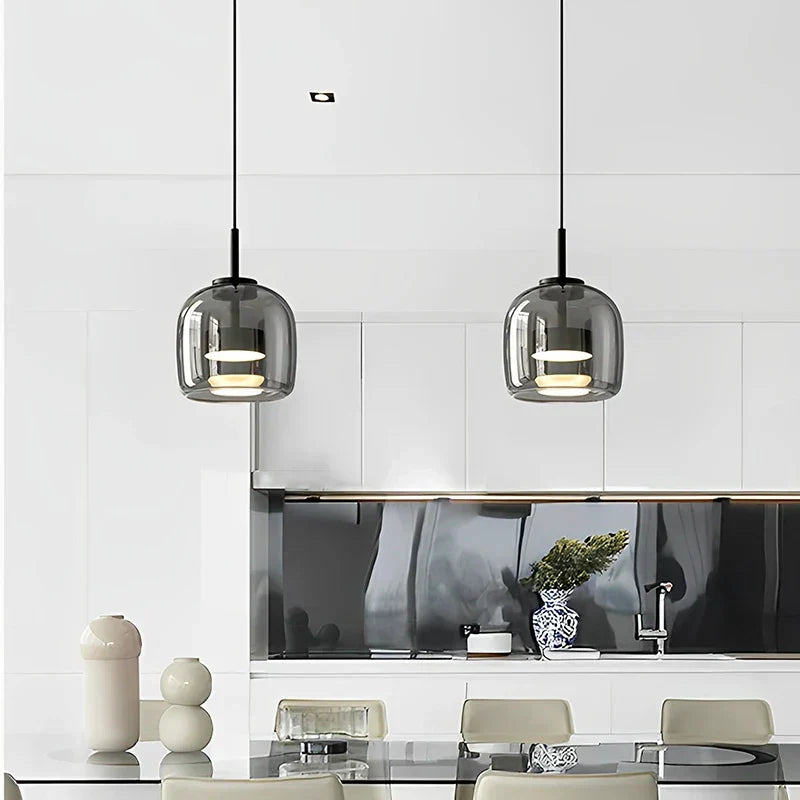 Minimalistisk Glass Pendellampe, Moderne Designer Hengende Lampe for Spisestue & Stue | Skanto