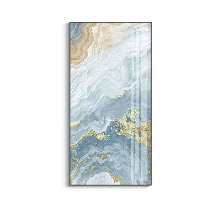 Nordic Aqua Blå Grønn Gylden Flytende Marmor Trykk Vegg Kunst Fine Art Lerret Utskrifter Bilder For Luksus Stue Foyer Hotellrom Dekor | Skanto