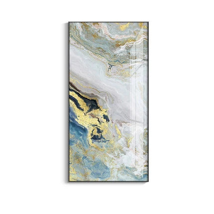 Nordic Aqua Blå Grønn Gylden Flytende Marmor Trykk Vegg Kunst Fine Art Lerret Utskrifter Bilder For Luksus Stue Foyer Hotellrom Dekor | Skanto