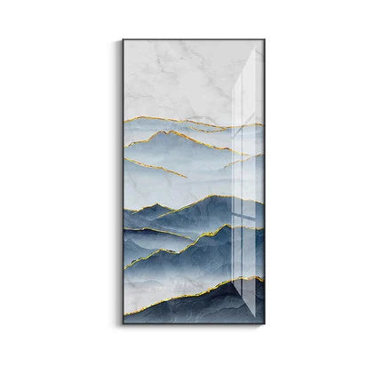 Nordic Aqua Blå Grønn Gylden Flytende Marmor Trykk Vegg Kunst Fine Art Lerret Utskrifter Bilder For Luksus Stue Foyer Hotellrom Dekor | Skanto