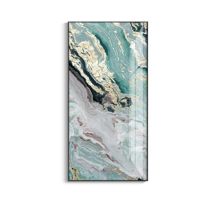 Nordic Aqua Blå Grønn Gylden Flytende Marmor Trykk Vegg Kunst Fine Art Lerret Utskrifter Bilder For Luksus Stue Foyer Hotellrom Dekor | Skanto