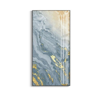 Nordic Aqua Blå Grønn Gylden Flytende Marmor Trykk Vegg Kunst Fine Art Lerret Utskrifter Bilder For Luksus Stue Foyer Hotellrom Dekor | Skanto