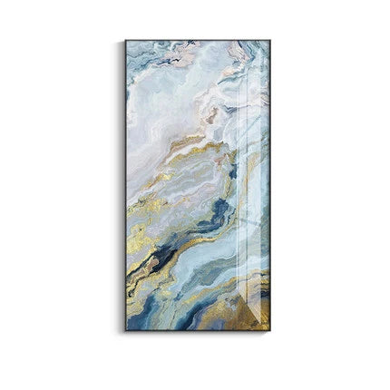 Nordic Aqua Blå Grønn Gylden Flytende Marmor Trykk Vegg Kunst Fine Art Lerret Utskrifter Bilder For Luksus Stue Foyer Hotellrom Dekor | Skanto