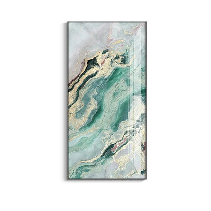 Nordic Aqua Blå Grønn Gylden Flytende Marmor Trykk Vegg Kunst Fine Art Lerret Utskrifter Bilder For Luksus Stue Foyer Hotellrom Dekor | Skanto