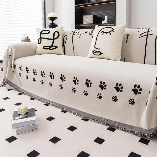 Skanto | Nordic Cat Paw Chenille Sofa Cover