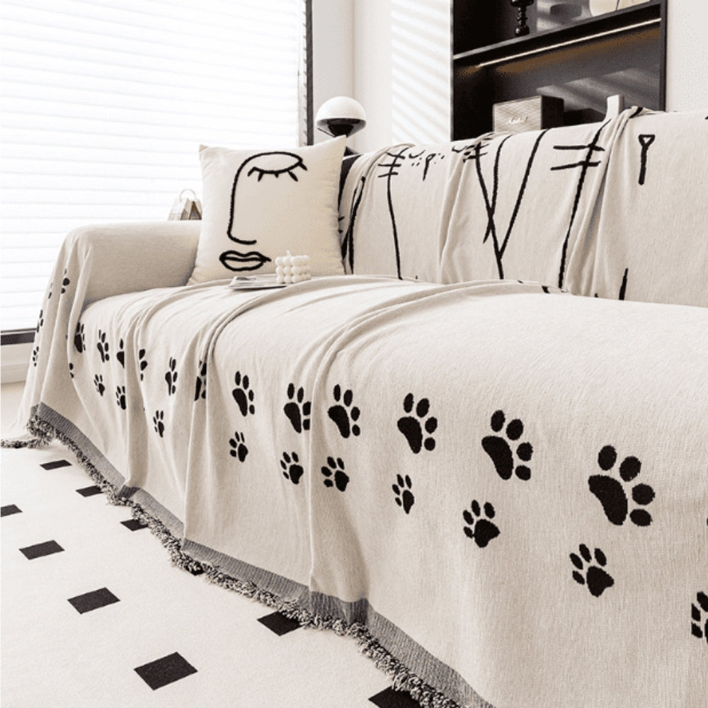 Skanto | Nordic Cat Paw Chenille Sofa Cover