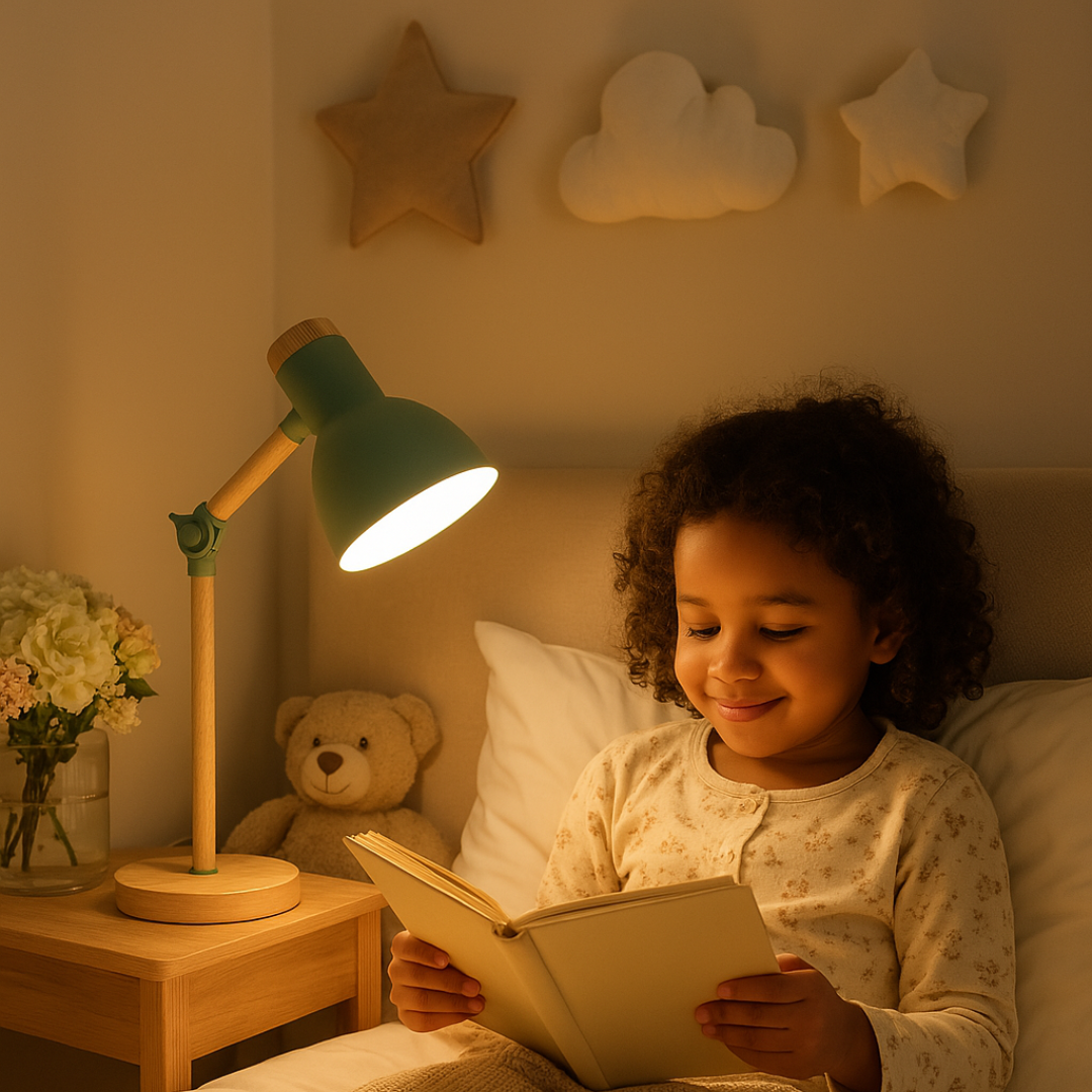 Skanto | Bordlampe med trefinish i nordisk stil