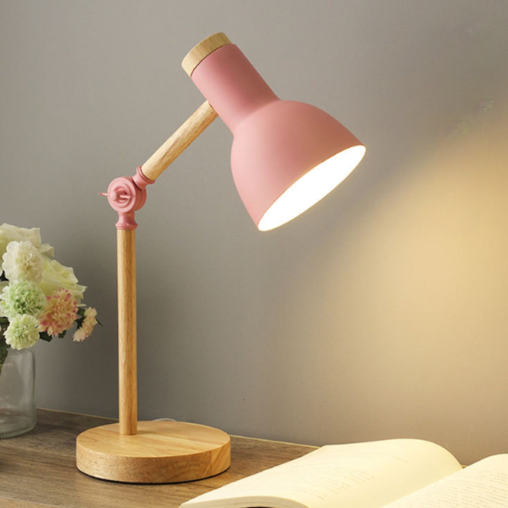 Skanto | Nordic Iron Wood LED Bord Lampe