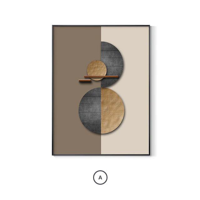 Nordic Abstrakt Spherical Geometrisk Veggkunst Fine Art Lerret utskrifter Nøytral Farge Bilder For Luksus Stue Soverom Hjemme Kontor Interiør Dekor | Skanto