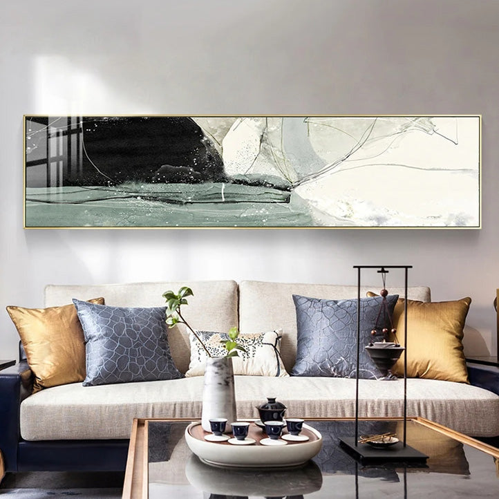 Nordic Geomorphe Abstrakt Breddeformat Vegkunst Fine Art Lerrettrykk Moderne Bilder For Over Sengen Moderne Stuekunst For Over Sofaen | Skanto
