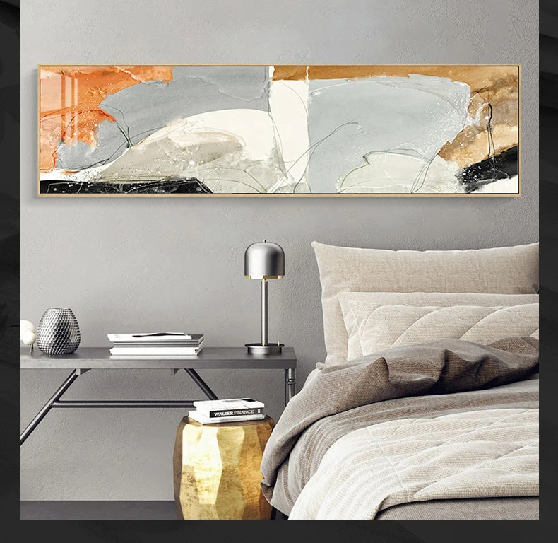 Nordic Geomorphe Abstrakt Breddeformat Vegkunst Fine Art Lerrettrykk Moderne Bilder For Over Sengen Moderne Stuekunst For Over Sofaen | Skanto