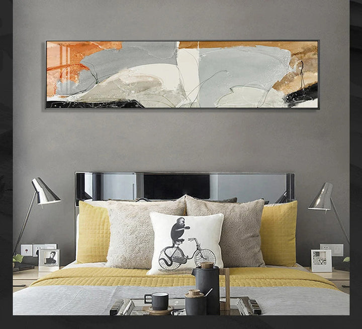 Nordic Geomorphe Abstrakt Breddeformat Vegkunst Fine Art Lerrettrykk Moderne Bilder For Over Sengen Moderne Stuekunst For Over Sofaen | Skanto