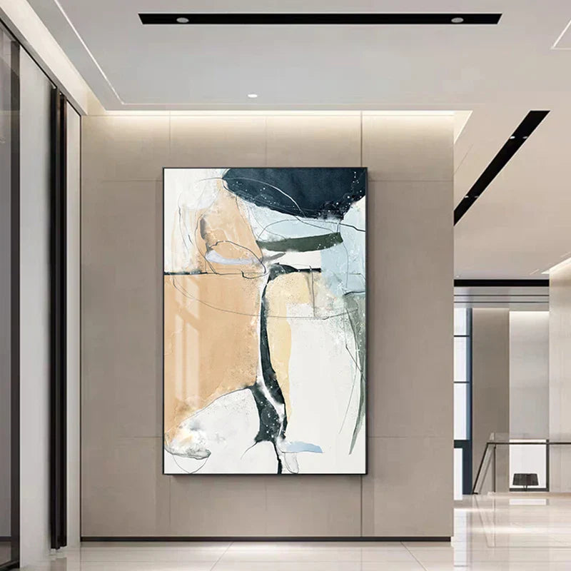 Nordisk Geomorfisk Fargekaos Abstrakt Veggkunst Fine Art Lerretsutskrifter Bilder for moderne Leilighet Stue samtidsmøblering | Skanto