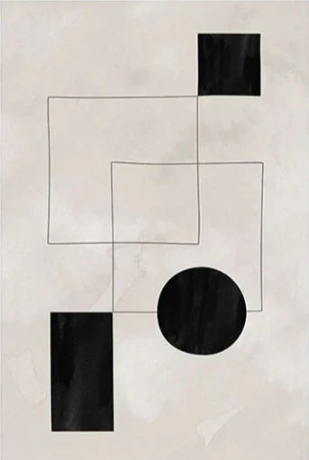 Nordic Minimalist Geometrisk Abstrakt Veggkunst Fin Kunst Lerretsutskrifter Beige Svart Abstrakte Bilder For Moderne Leilighet Dekor | Skanto