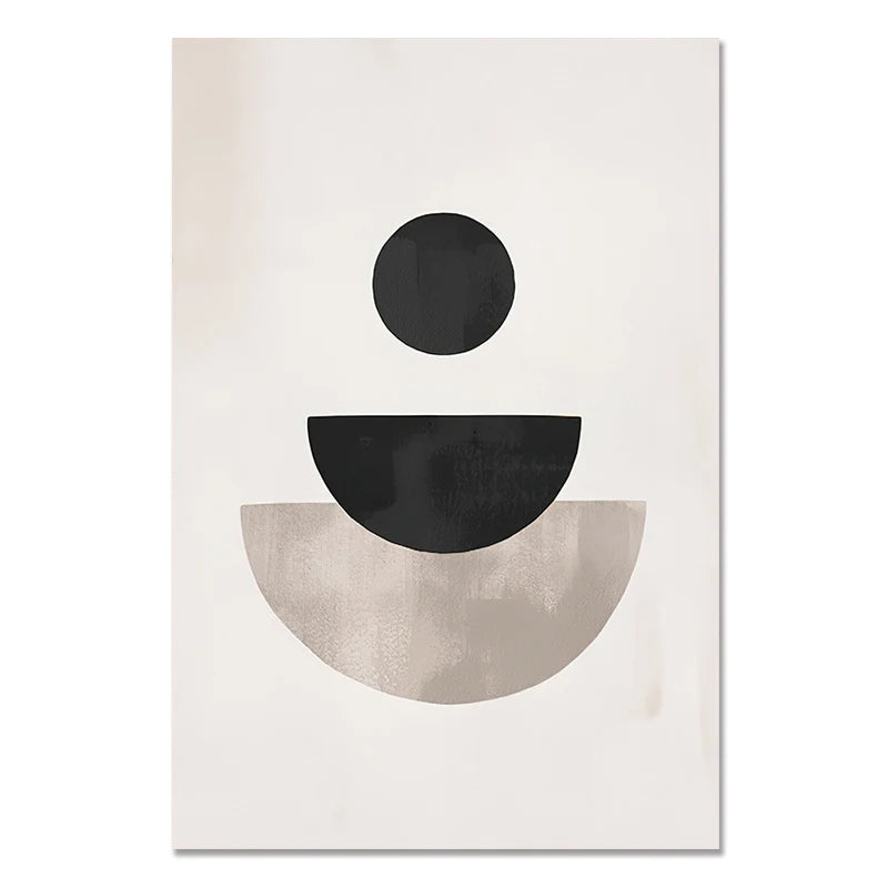 Nordic Minimalist Geometrisk Abstrakt Veggkunst Fin Kunst Lerretsutskrifter Beige Svart Abstrakte Bilder For Moderne Leilighet Dekor | Skanto