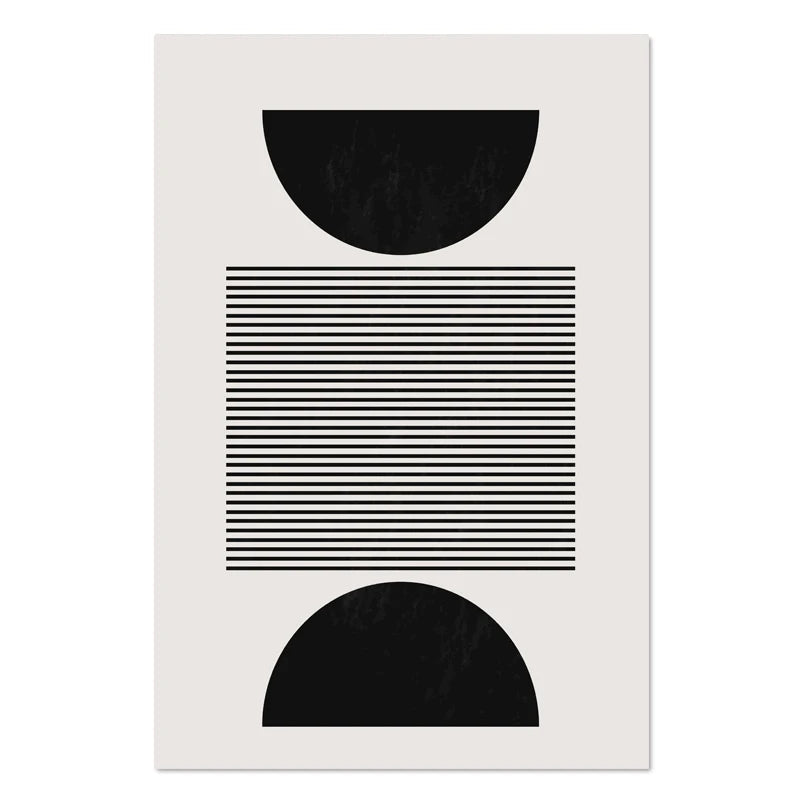 Nordic Minimalist Geometrisk Abstrakt Veggkunst Fin Kunst Lerretsutskrifter Beige Svart Abstrakte Bilder For Moderne Leilighet Dekor | Skanto