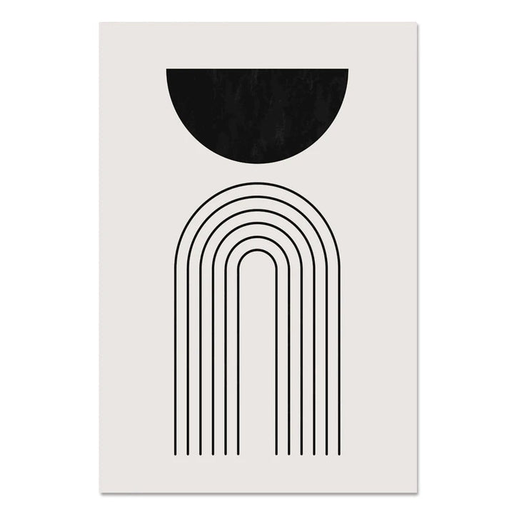 Nordic Minimalist Geometrisk Abstrakt Veggkunst Fin Kunst Lerretsutskrifter Beige Svart Abstrakte Bilder For Moderne Leilighet Dekor | Skanto