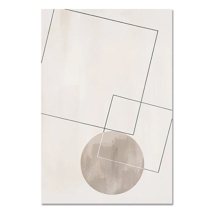 Nordic Minimalist Geometrisk Abstrakt Veggkunst Fin Kunst Lerretsutskrifter Beige Svart Abstrakte Bilder For Moderne Leilighet Dekor | Skanto