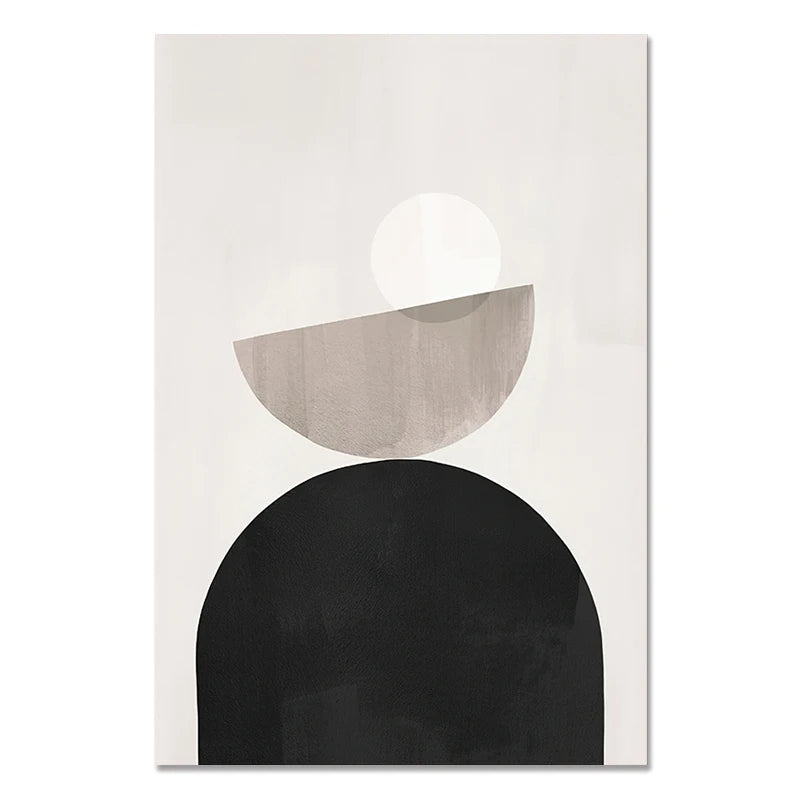 Nordic Minimalist Geometrisk Abstrakt Veggkunst Fin Kunst Lerretsutskrifter Beige Svart Abstrakte Bilder For Moderne Leilighet Dekor | Skanto