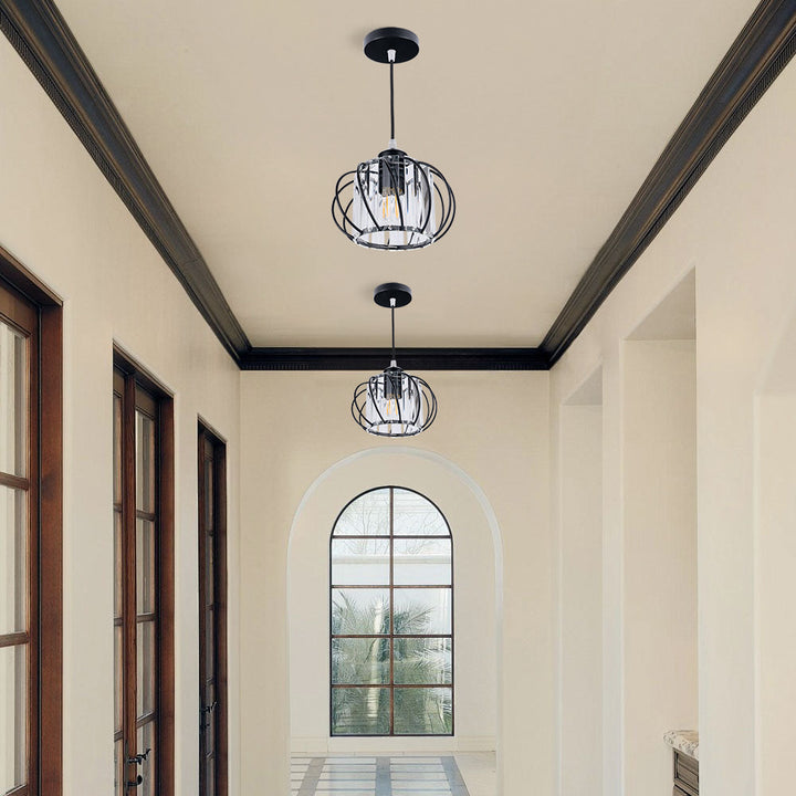 Skanto | Pendellampe svart glass kule taklampe