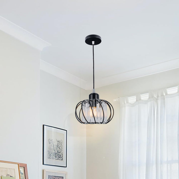 Skanto | Pendellampe svart glass kule taklampe
