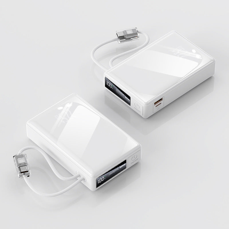 kompakt powerbank med integrert kabel og digital ladeindikator Skanto