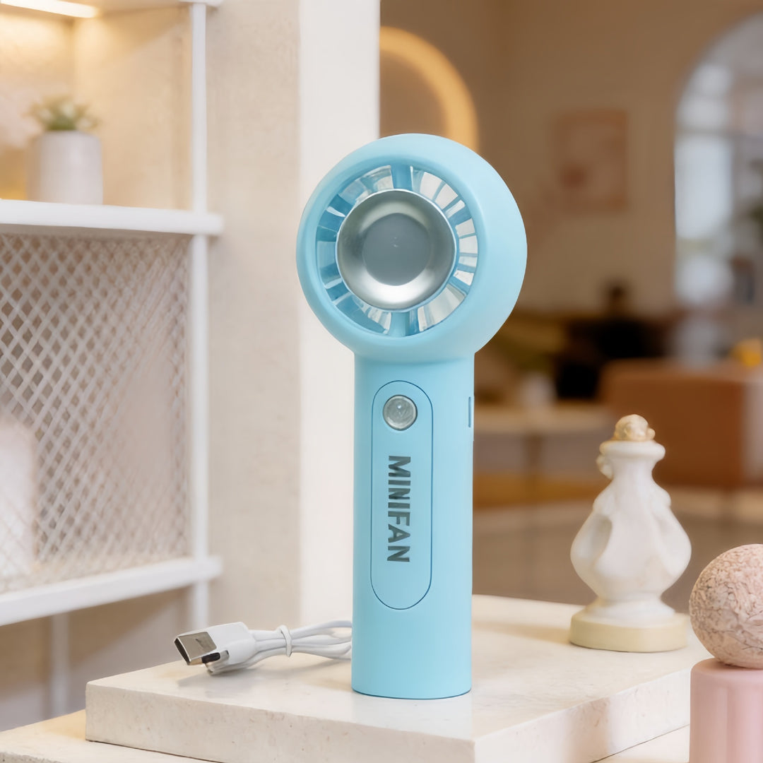 Dame Bærbar Mini-vifte med USB-ladefunksjon og ergonomisk håndtak Skanto