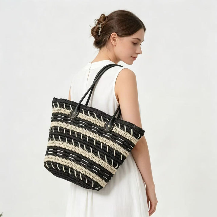 Bast-Strandbag med Elegant Strukturdesign Skanto