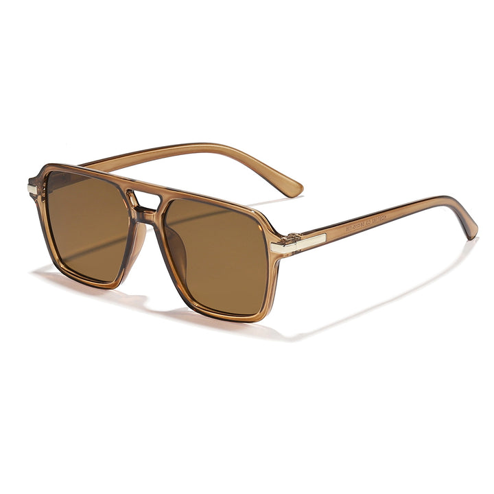 Dame firkantet solbrille med elegant gjennomsiktig ramme Skanto