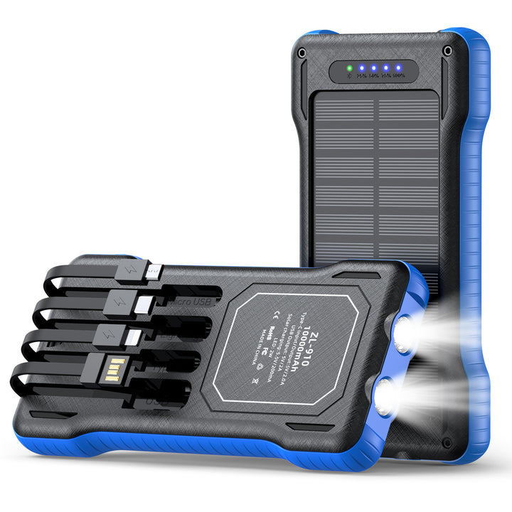 Høyytelses sol Powerbank med multifunksjonelle ladekabler Skanto