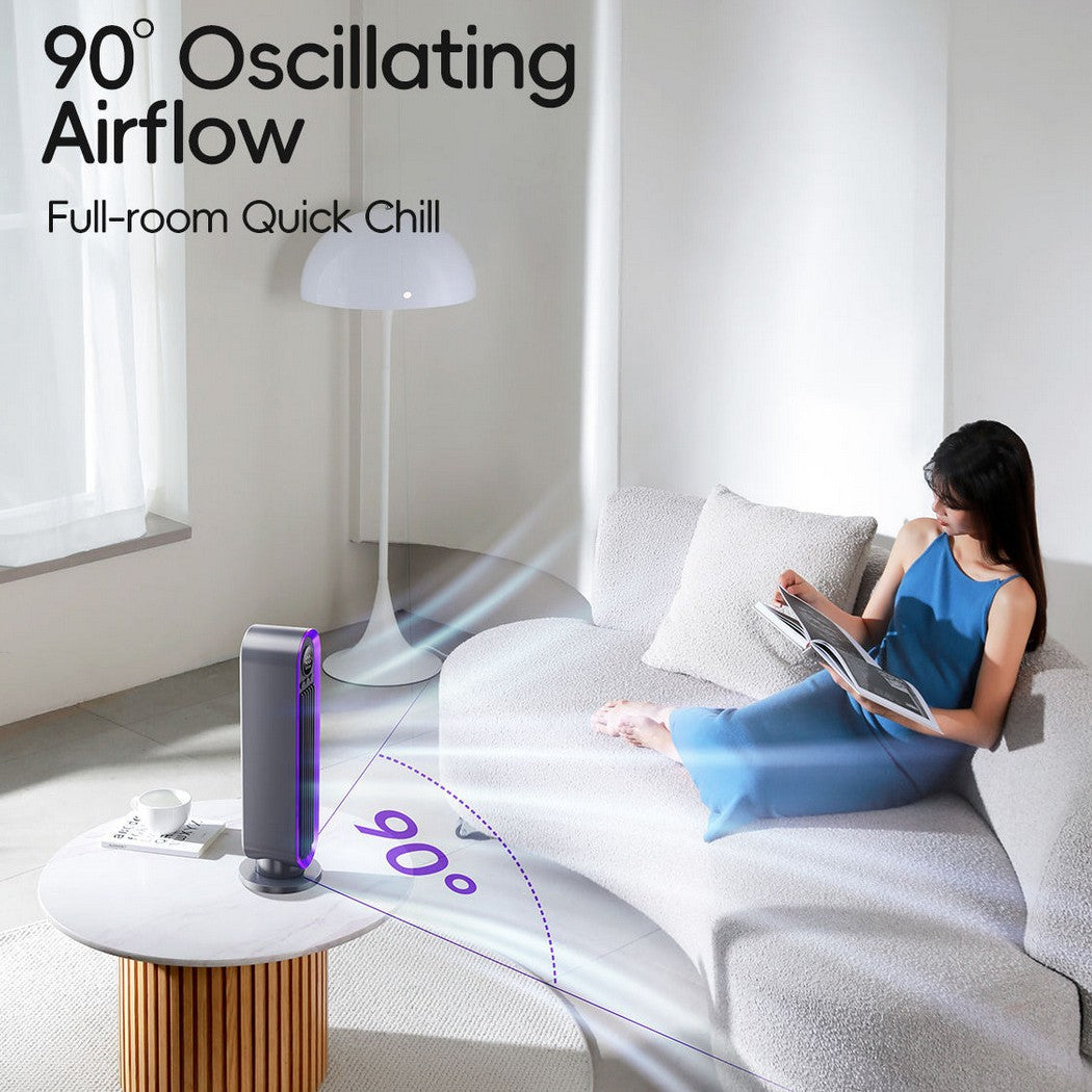 Herre Turmventilator med fjernkontroll og tidsur Skanto
