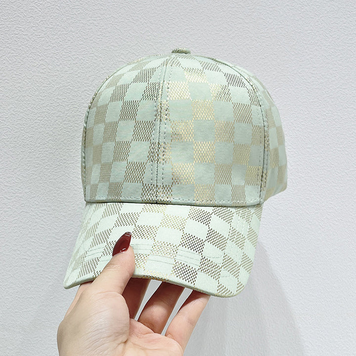 Kvinners Nett Sjekket Baseball Caps Skanto