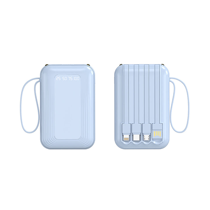 Multifunksjonell powerbank med integrert kabelsystem Skanto
