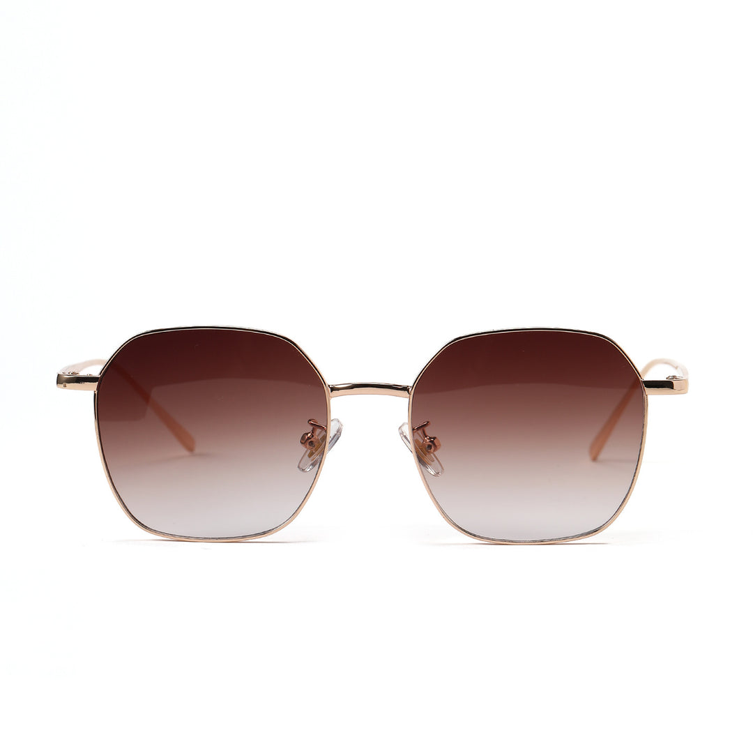 Dame geometrisk solbrille med moderne metallramme Skanto