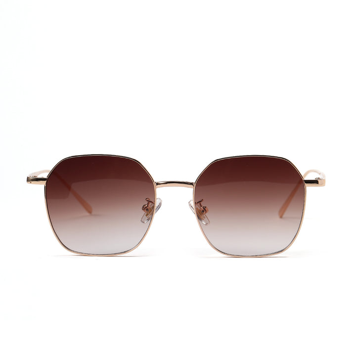 Dame geometrisk solbrille med moderne metallramme Skanto
