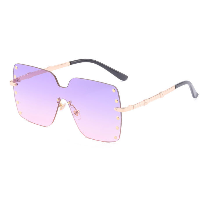 Dame oversized solbriller med trendy ramme Skanto