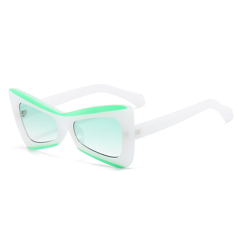 Damer Modische Cat-Eye-solbriller med bred ramme Skanto