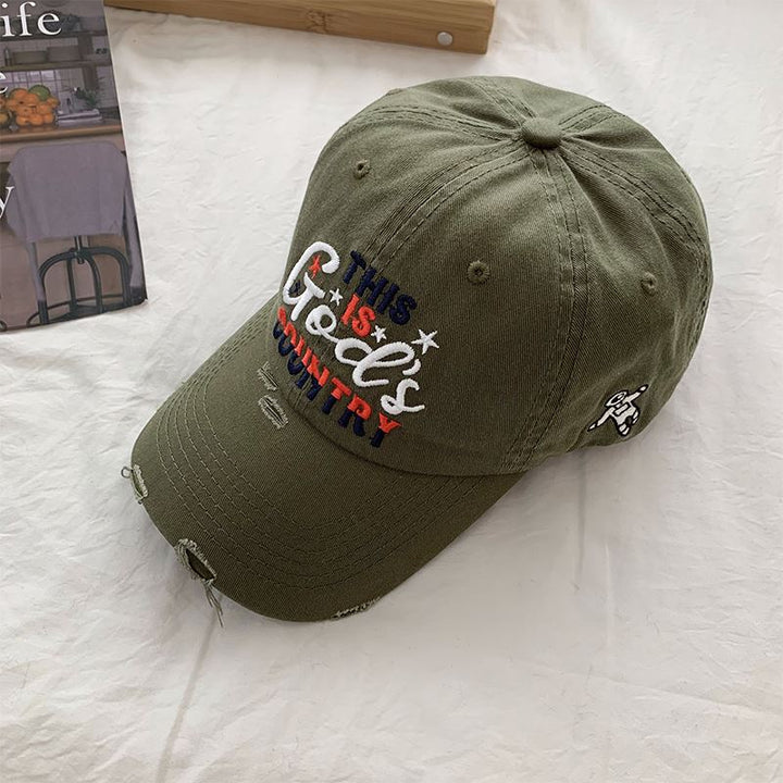Herre Slittet Brodert Baseball Cap Skanto