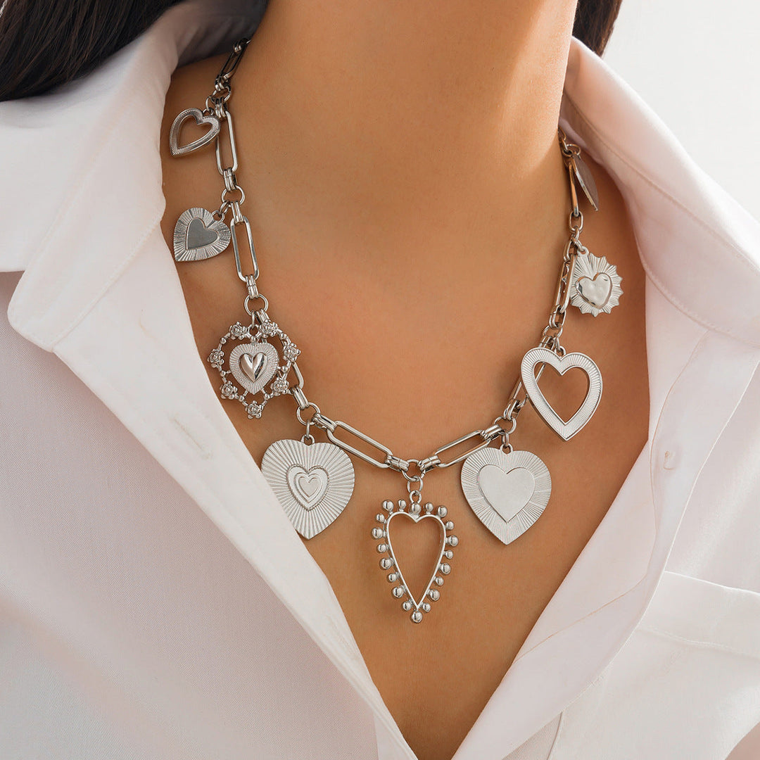 Skanto | Chunky Hjerte Charm Halskjede
