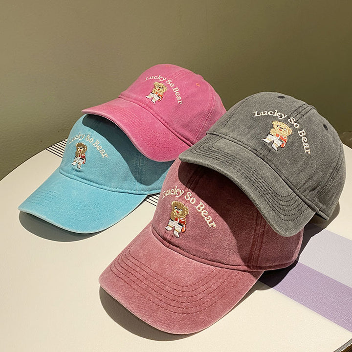 Unisex Avslappet Brodert Bjørn Caps Skanto