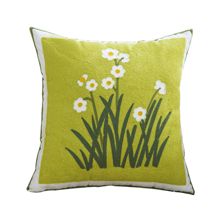 Women Decorative Cushion Cover with Fine Floral Embroidery Skanto