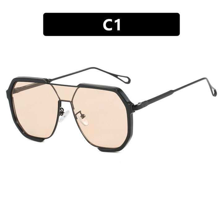 Dame geometrisk solbrille med spesiell ramme og UV-beskyttelse Skanto