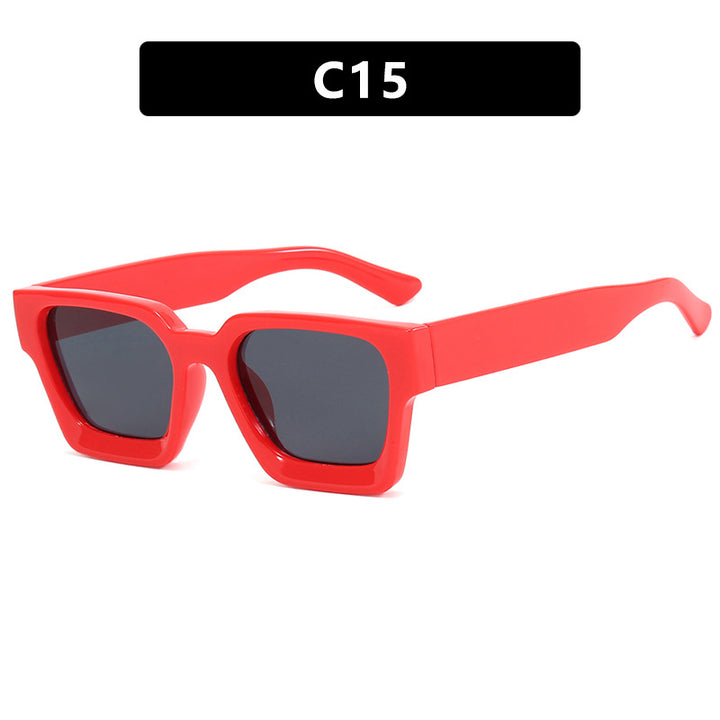 Damer moterik kvadratisk solbrille med robust ramme og gule glass Skanto