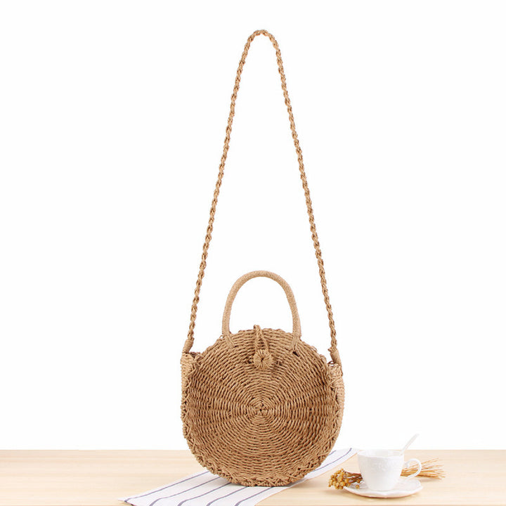 Hand-knotted shoulder bag in round design Skanto