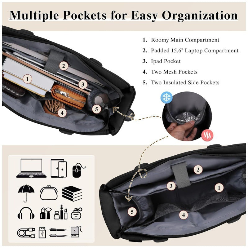 Praktisk laptop-veske med organizer Skanto