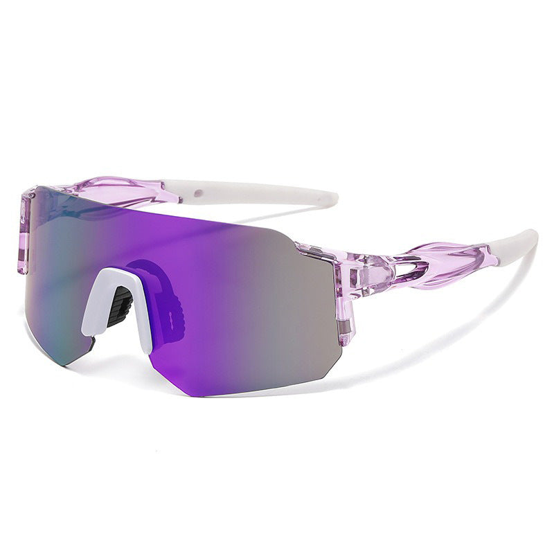 Unisex nan Wraparound Sports-solbriller med speilvendt ett-stykke visir og fleksibel plastbøyle Skanto